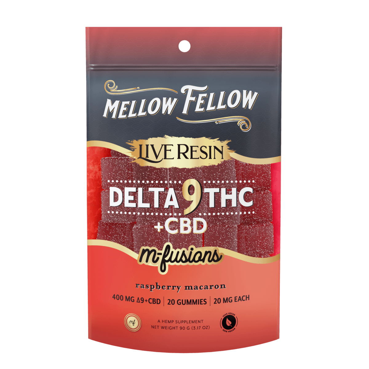 Delta 9 Live Resin Edibles 400mg - Raspberry Macaron