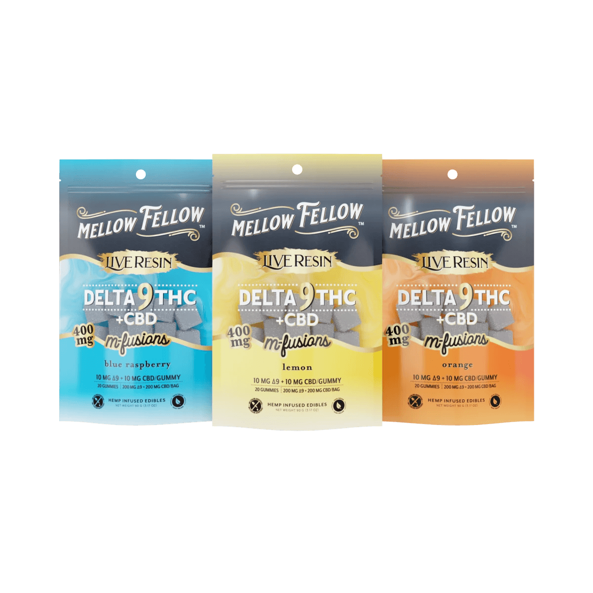 Delta 9 Live Resin Edibles 400mg (3 pack) - Mellow Fellow