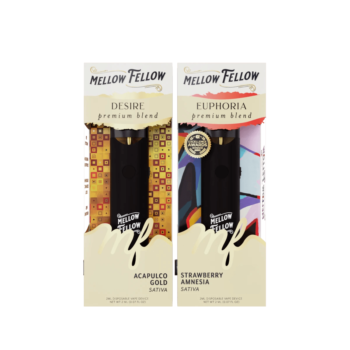 The Date Night Bundle - Desire (Acapulco Gold) and Euphoria (Strawberry Amnesia) - 2 Pk 2ml Disposable Vapes (Sativa)