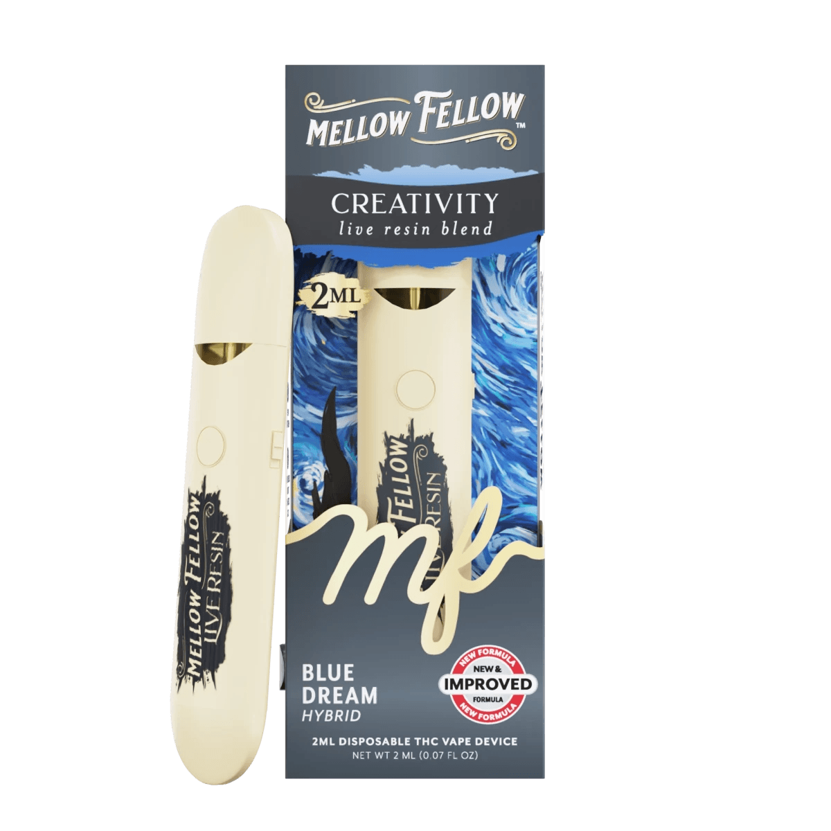 Creativity Blend 2ml Live Resin Disposable Vape - Blue Dream (Hybrid) - Mellow Fellow