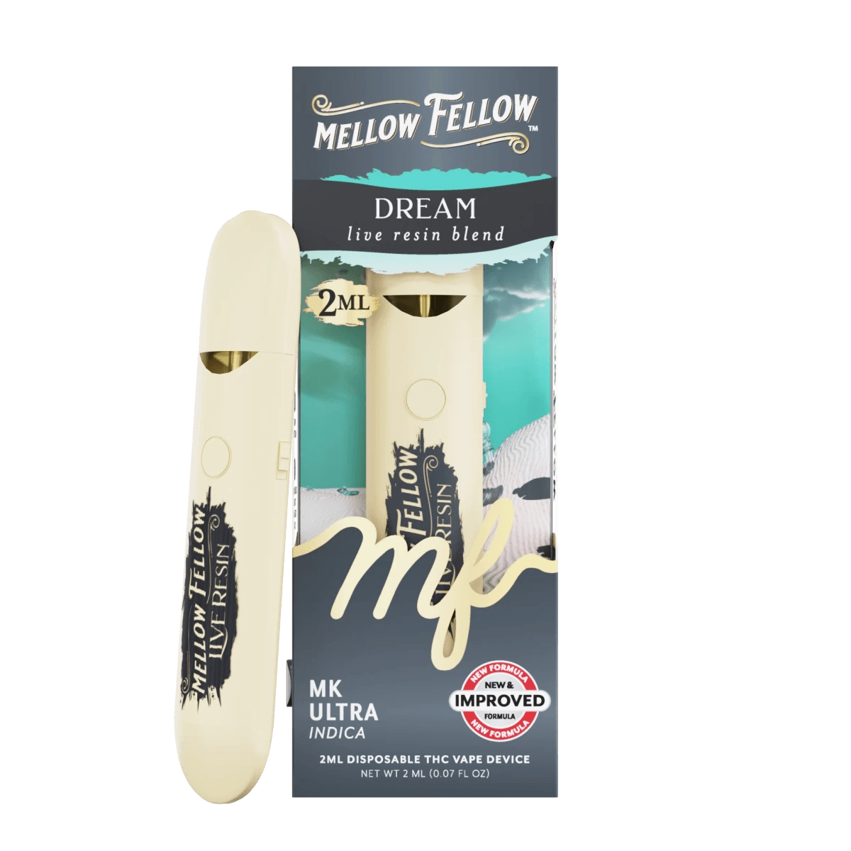 Dream Blend 2ml Live Resin Disposable Vape - MK Ultra (Indica) - Mellow Fellow