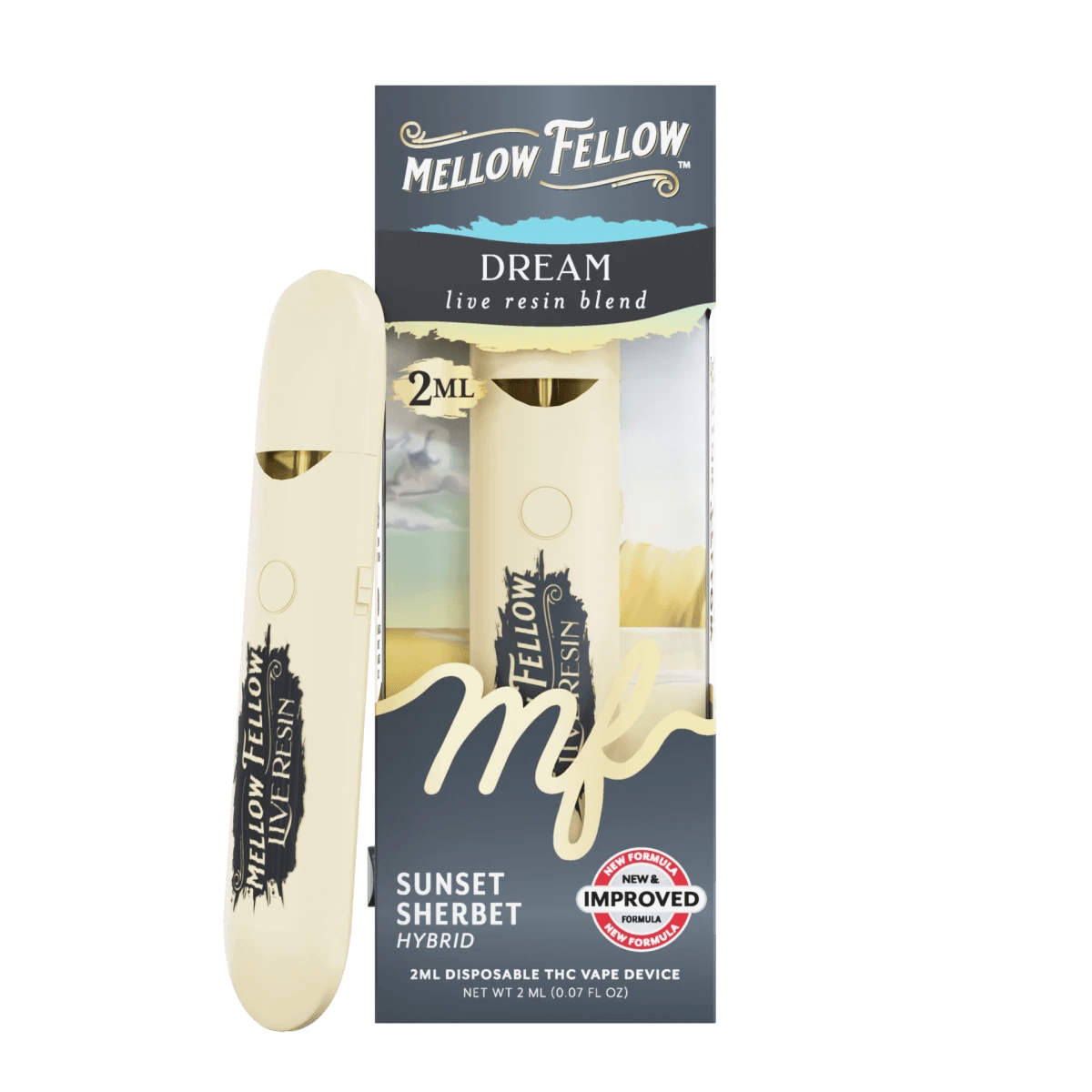 Dream Blend 2ml Live Resin Disposable Vape - Sunset Sherbet (Hybrid) - Mellow Fellow
