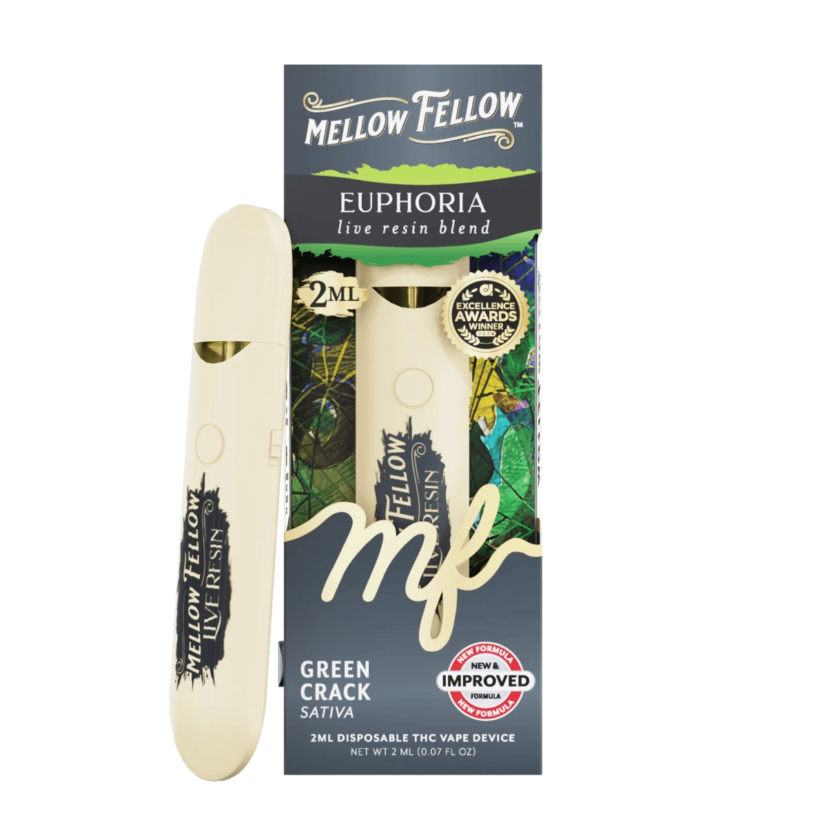 Euphoria Blend 2ml Live Resin Disposable Vape - Green Crack (Sativa)