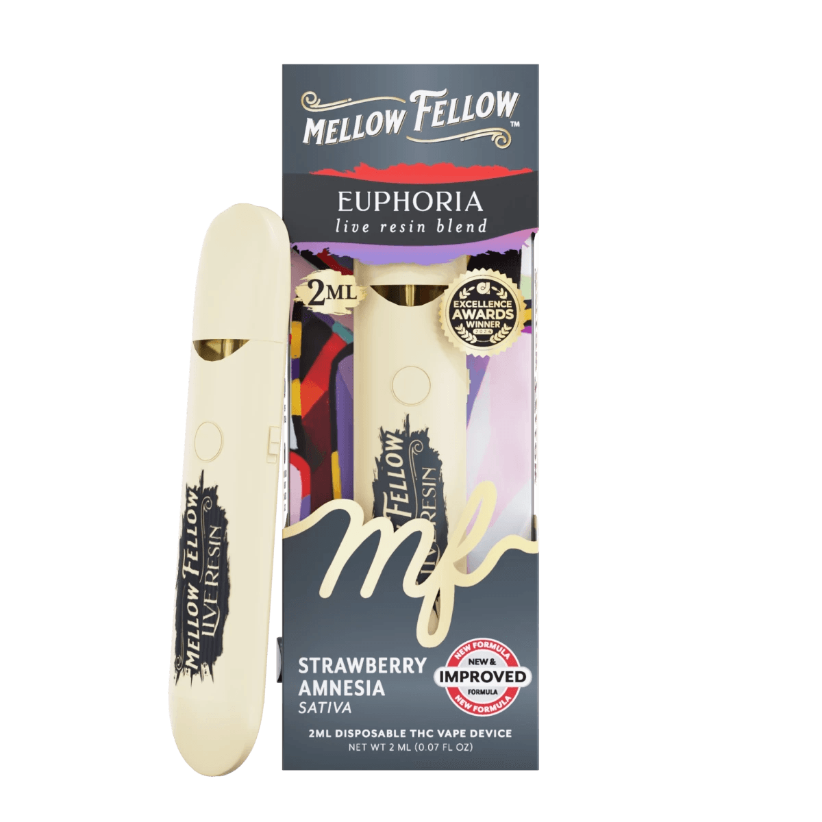 Euphoria Blend 2ml Live Resin Disposable Vape - Strawberry Amnesia (Sativa)