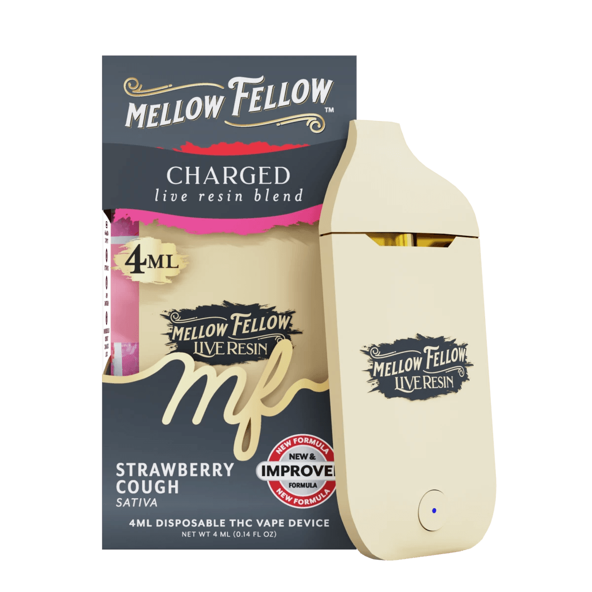 Charged Blend 4ml Live Resin Disposable Vape - Strawberry Cough (Sativa)