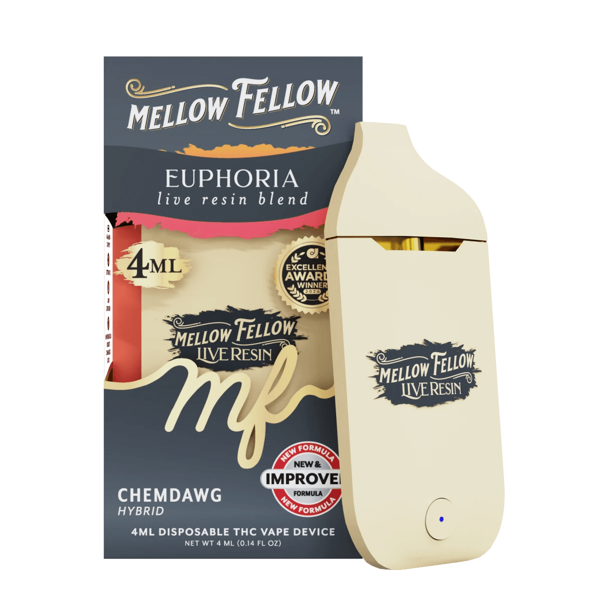 Euphoria Blend 4ml Live Resin Disposable Vape - Chemdawg (Hybrid)
