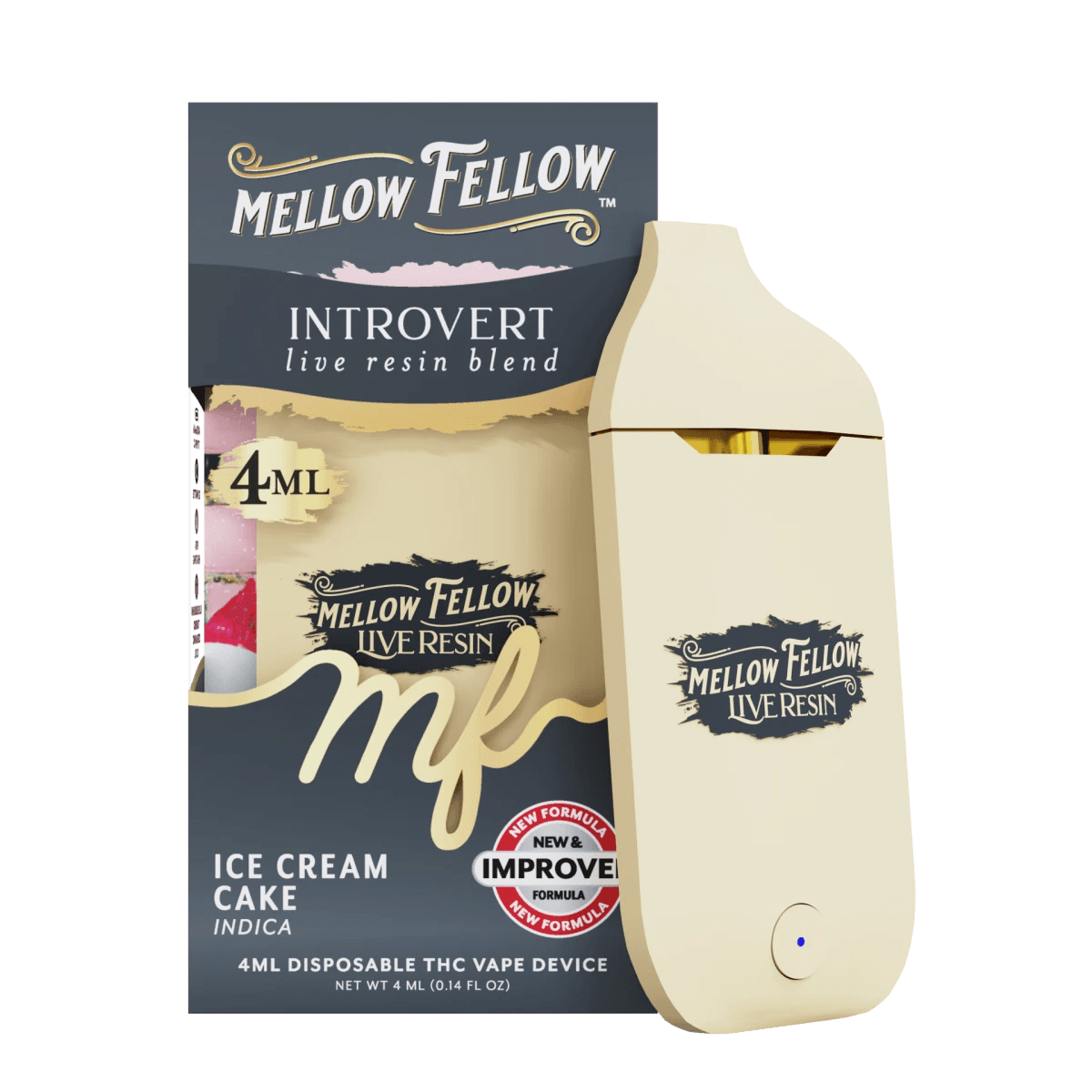 Introvert Blend 4ml Live Resin Disposable Vape - Ice Cream Cake (Indica)