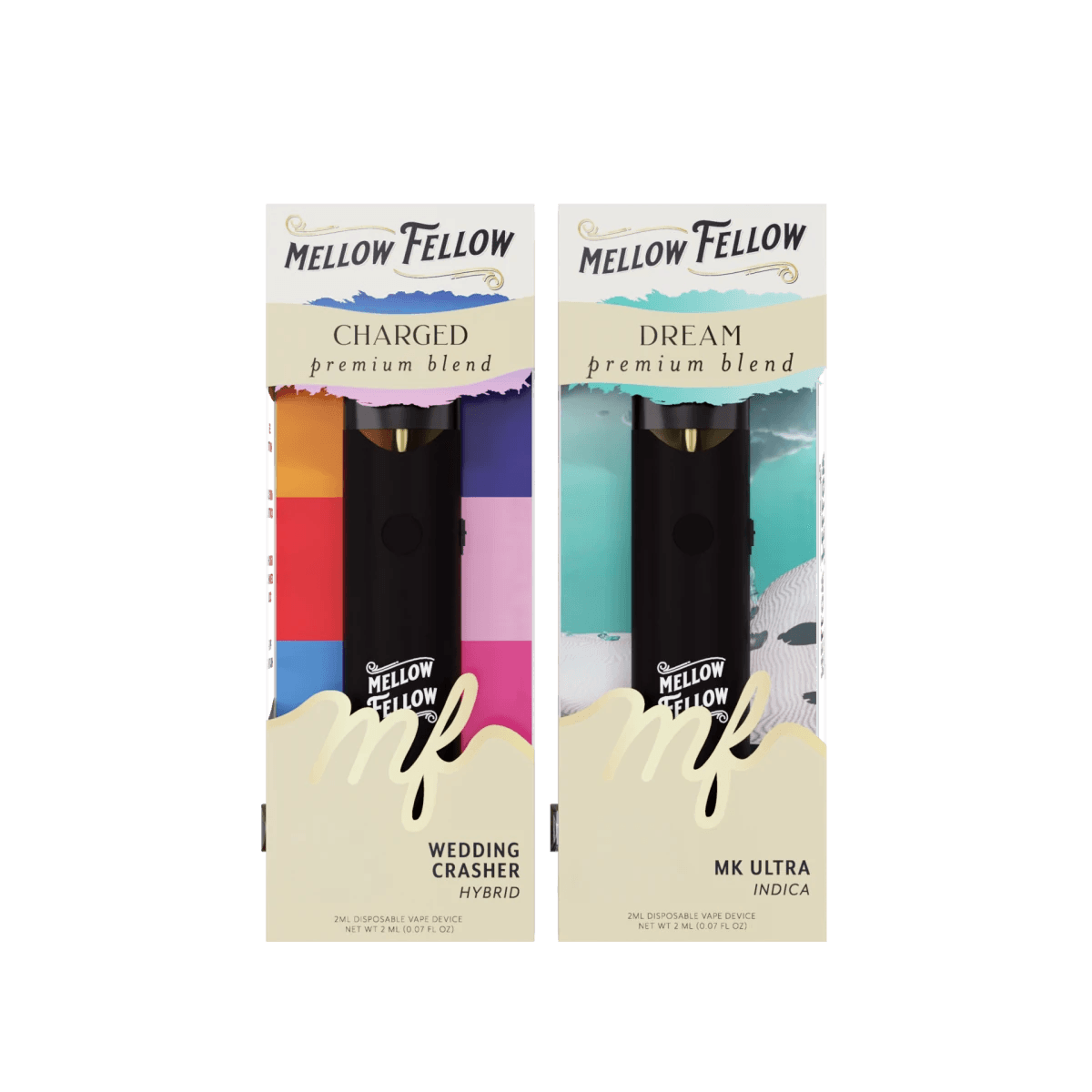 Charged (Wedding Crasher) & Dream (MK Ultra) 2ml Disposable Vape Day/Night Bundle (Hybrid/Indica)