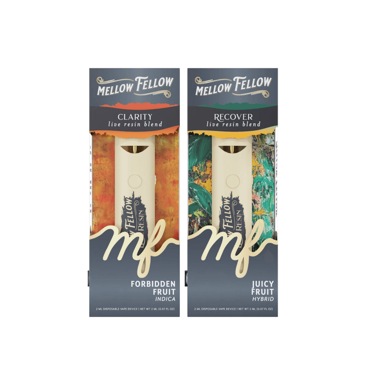 Clarity (Forbidden Fruit) & Recover (Juicy Fruit) 2ml Live Resin Disposable Vape - Day/Night Bundle (Indica/Hybrid)