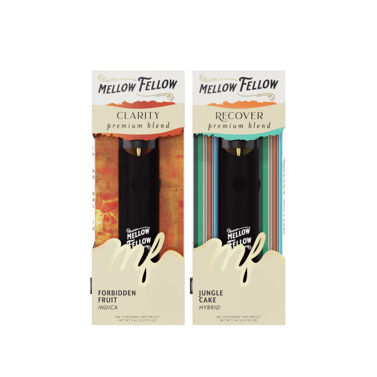 Clarity (Forbidden Fruit) & Recover (Jungle Cake) 2ml Disposable Vape - Day/Night Bundle (Indica/Hybrid)