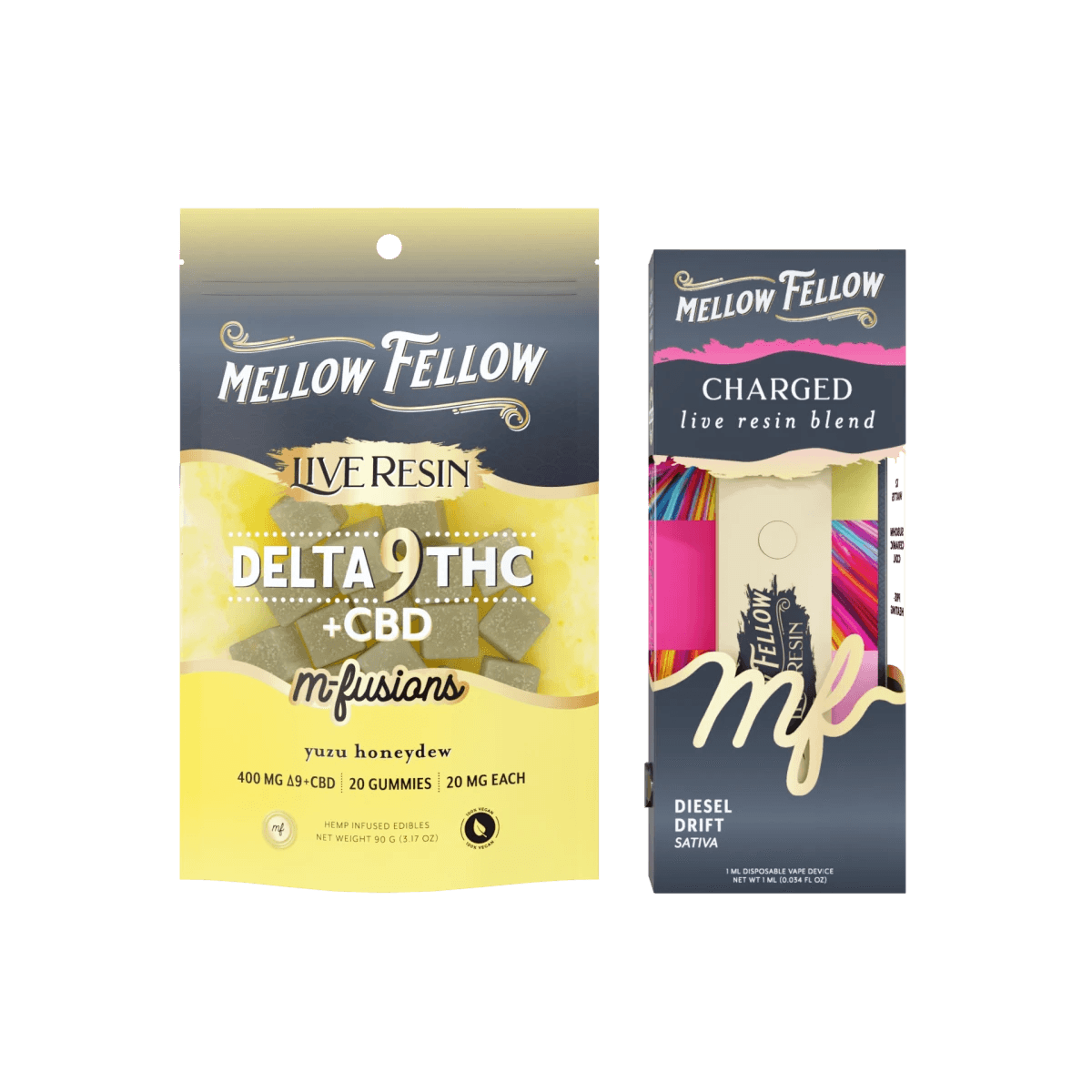 The Tokyo Bundle: Yuzu Honeydew Delta 9 Live Resin Edibles / Charged Blend (Diesel Drift) 1ml Live Resin Disposable Vape