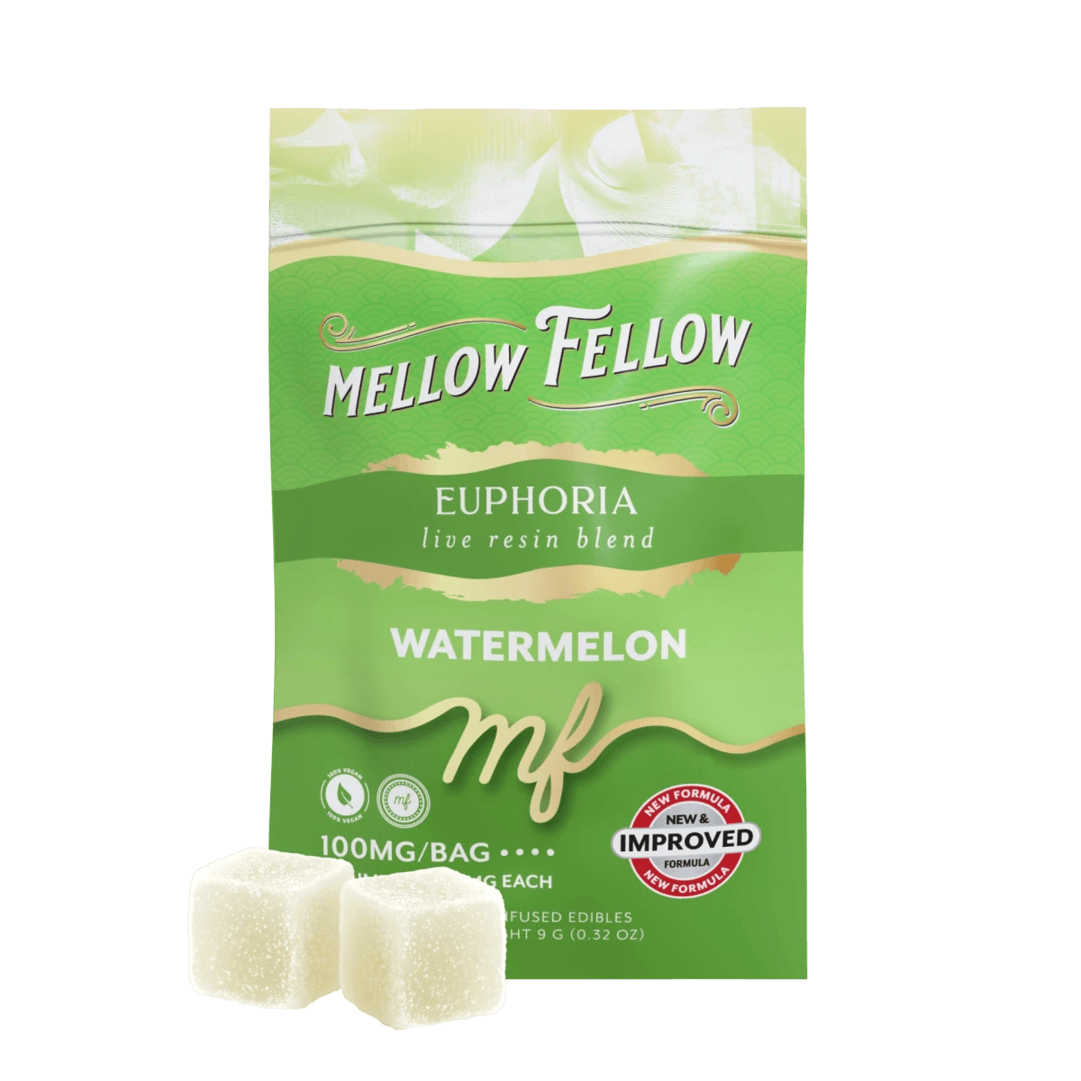 Euphoria Blend - Live Resin M-Fusions Edibles Sachets - Watermelon 100mg - Mellow Fellow