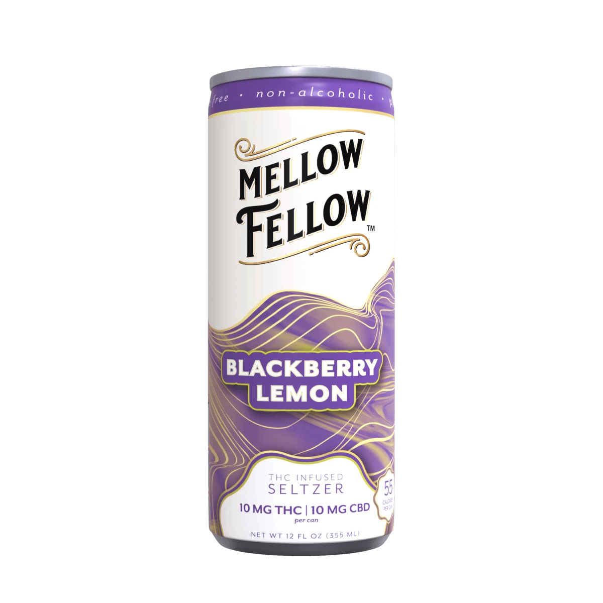 Delta 9 THC + CBD Seltzer Beverage 20MG - Blackberry Lemon - Mellow Fellow