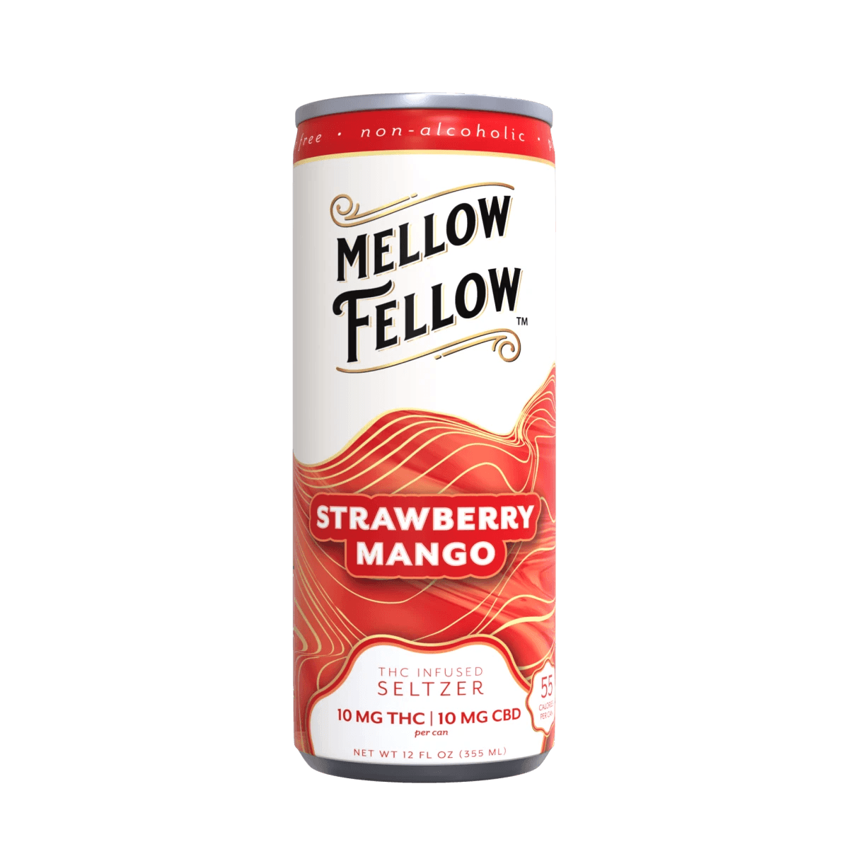 Delta 9 THC + CBD Seltzer Beverage 20MG - Strawberry Mango - Mellow Fellow
