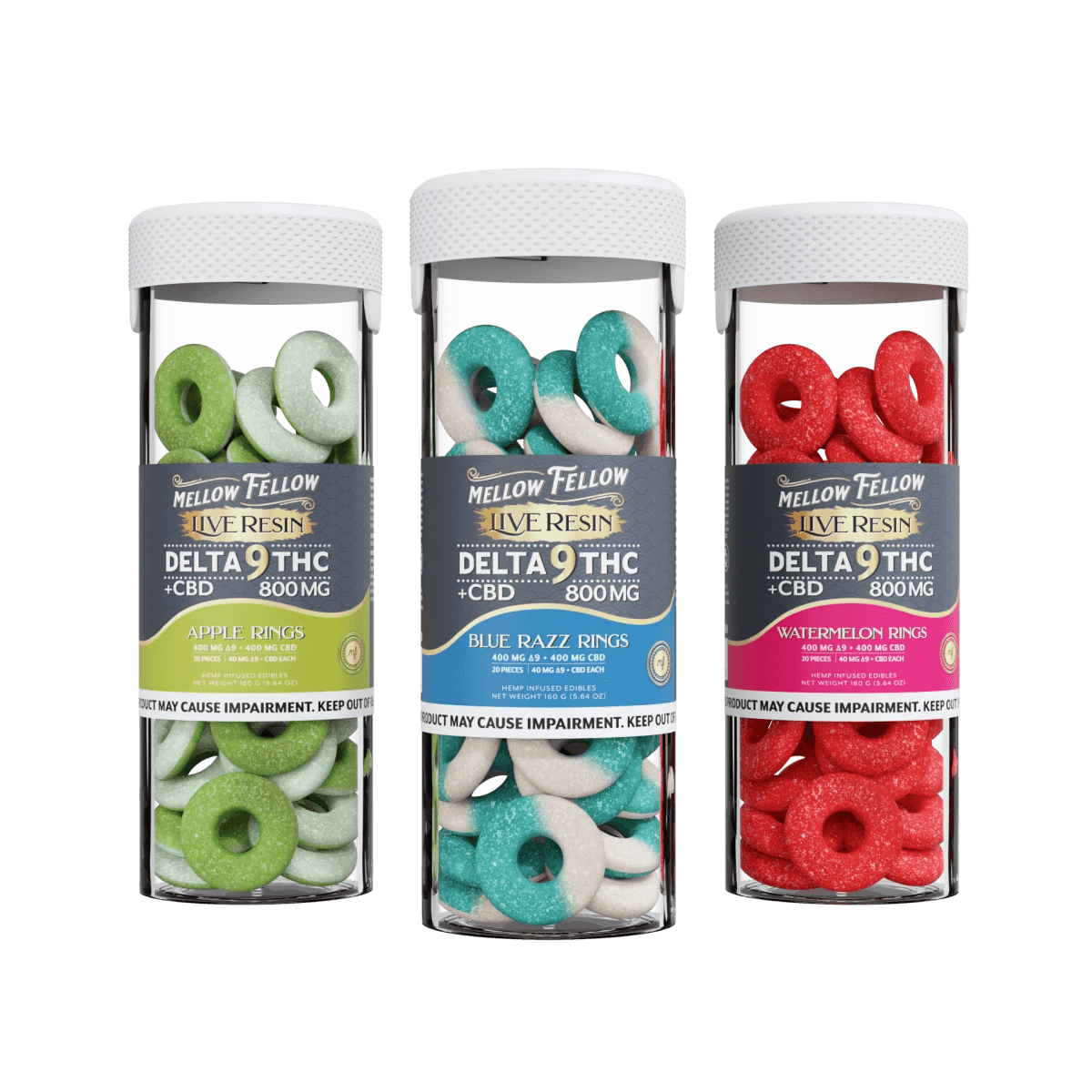 BYOB - Delta 9 Live Resin Rings Jars 800mg Bundle (3 Pack) - Mellow Fellow