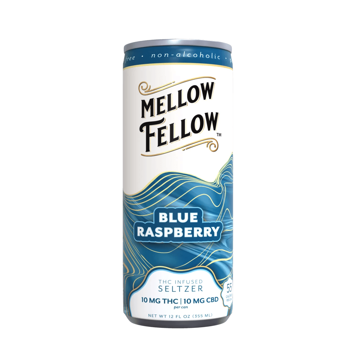 Delta 9 THC + CBD Seltzer Beverage 20MG - Blue Raspberry - Mellow Fellow