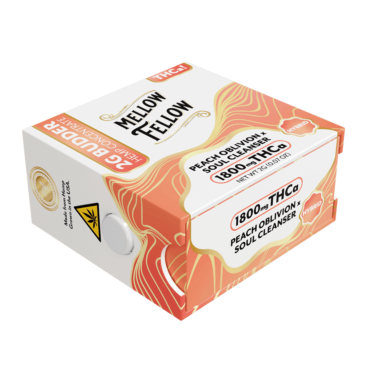 THCa 2g Budder Jar - Peach Oblivion x Soul Cleanser (Hybrid) - Mellow Fellow