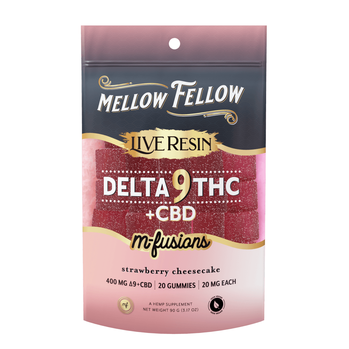 Delta 9 Live Resin Edibles 400mg - Strawberry Cheesecake
