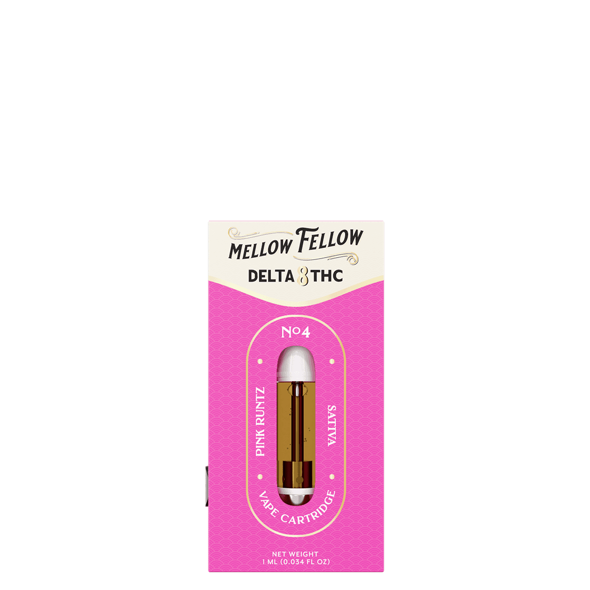 Delta 8 1ml Vape Cartridge - Pink Runtz (Sativa) - Mellow Fellow