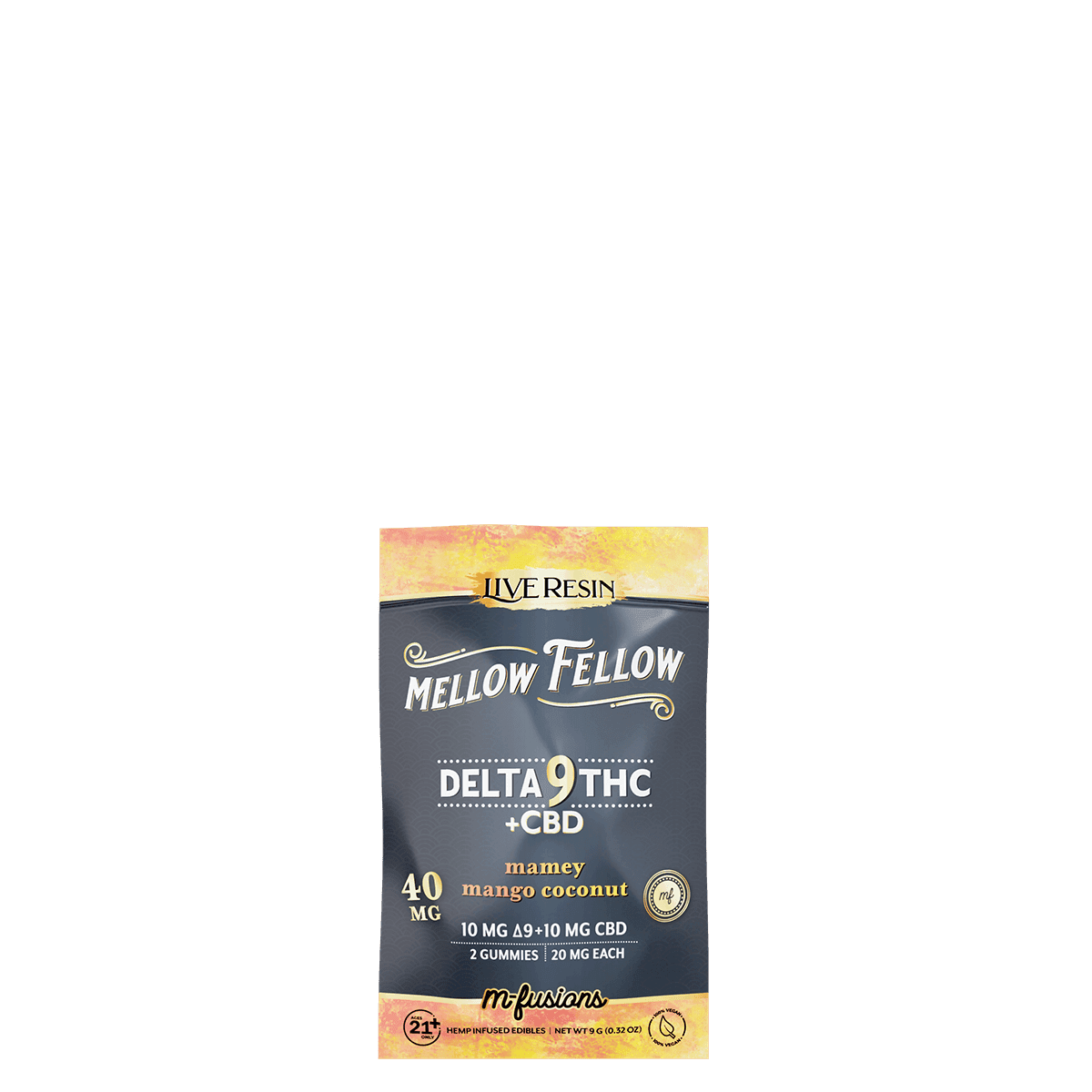 Delta 9 Live Resin Gummies 40mg 2 ct. - Mamey Mango Coconut