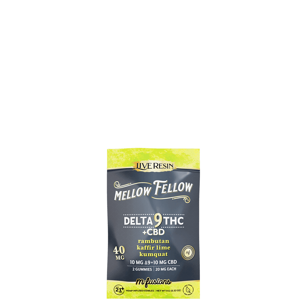 Delta 9 Live Resin Gummies 40mg 2 ct. - Rambutan Kaffir Lime Kumquat