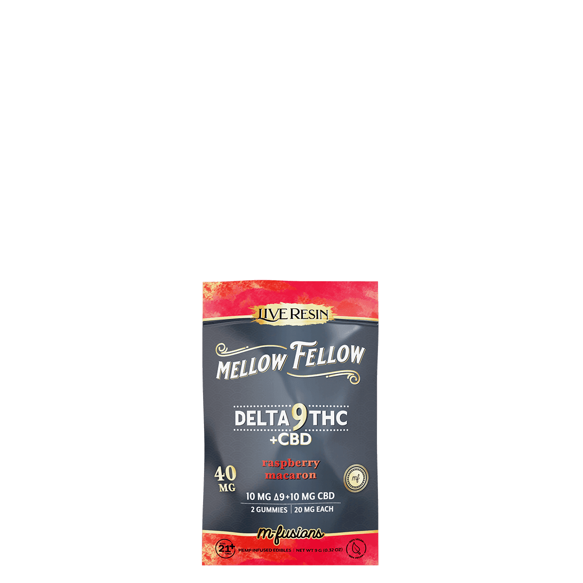 Delta 9 Live Resin Gummies 40mg 2 ct. - Raspberry Macaron