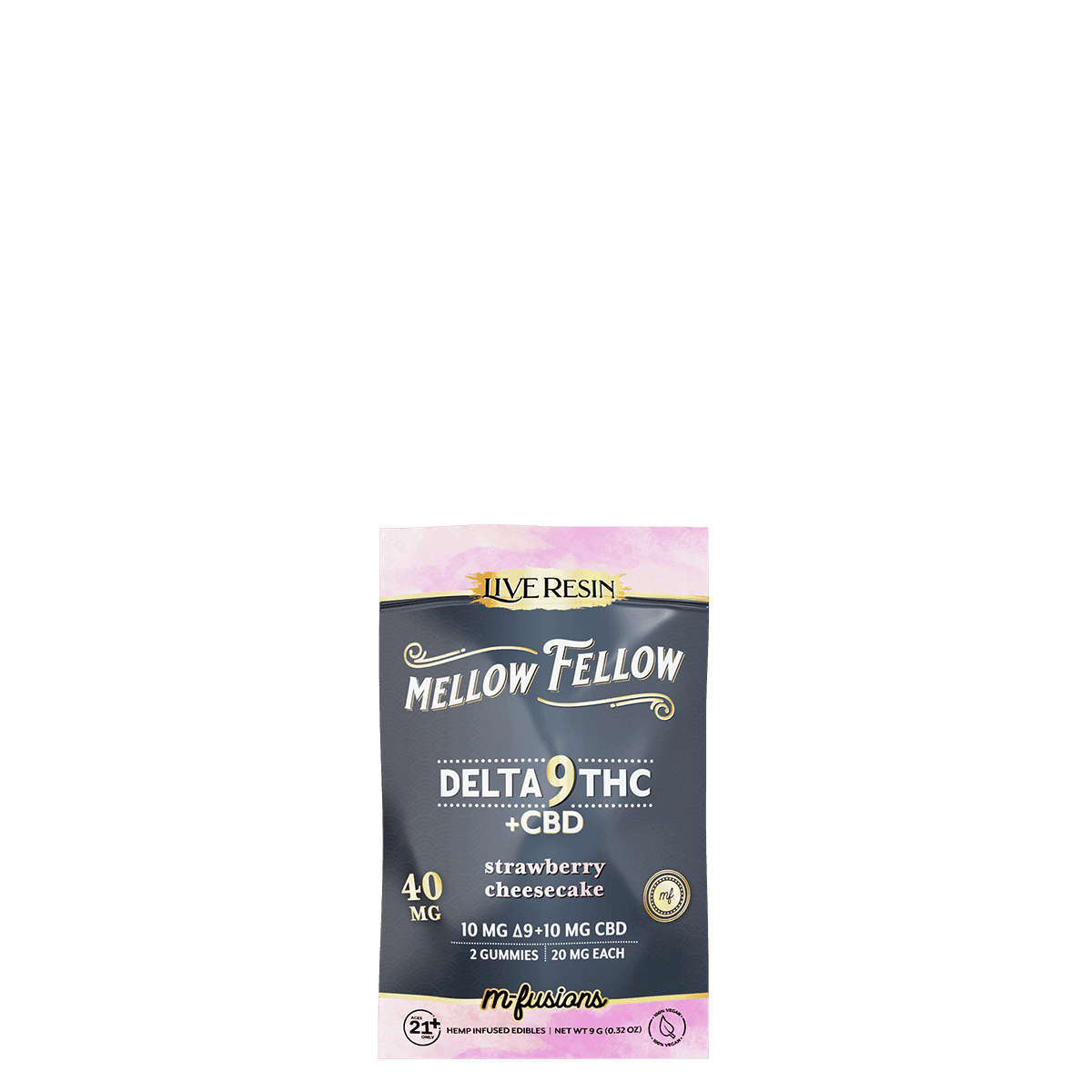 Delta 9 Live Resin Gummies 40mg 2 ct. - Strawberry Cheesecake