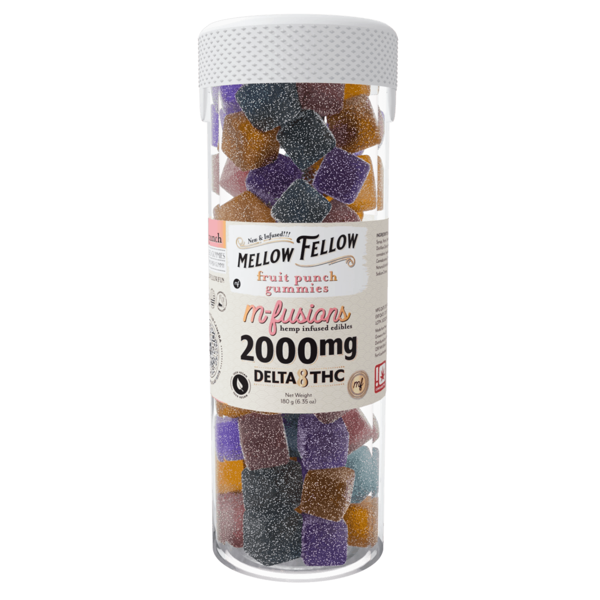M-Fusions Delta 8 THC Fruit Punch Gummies 40 Ct. - 50mg Delta 8 per gummy