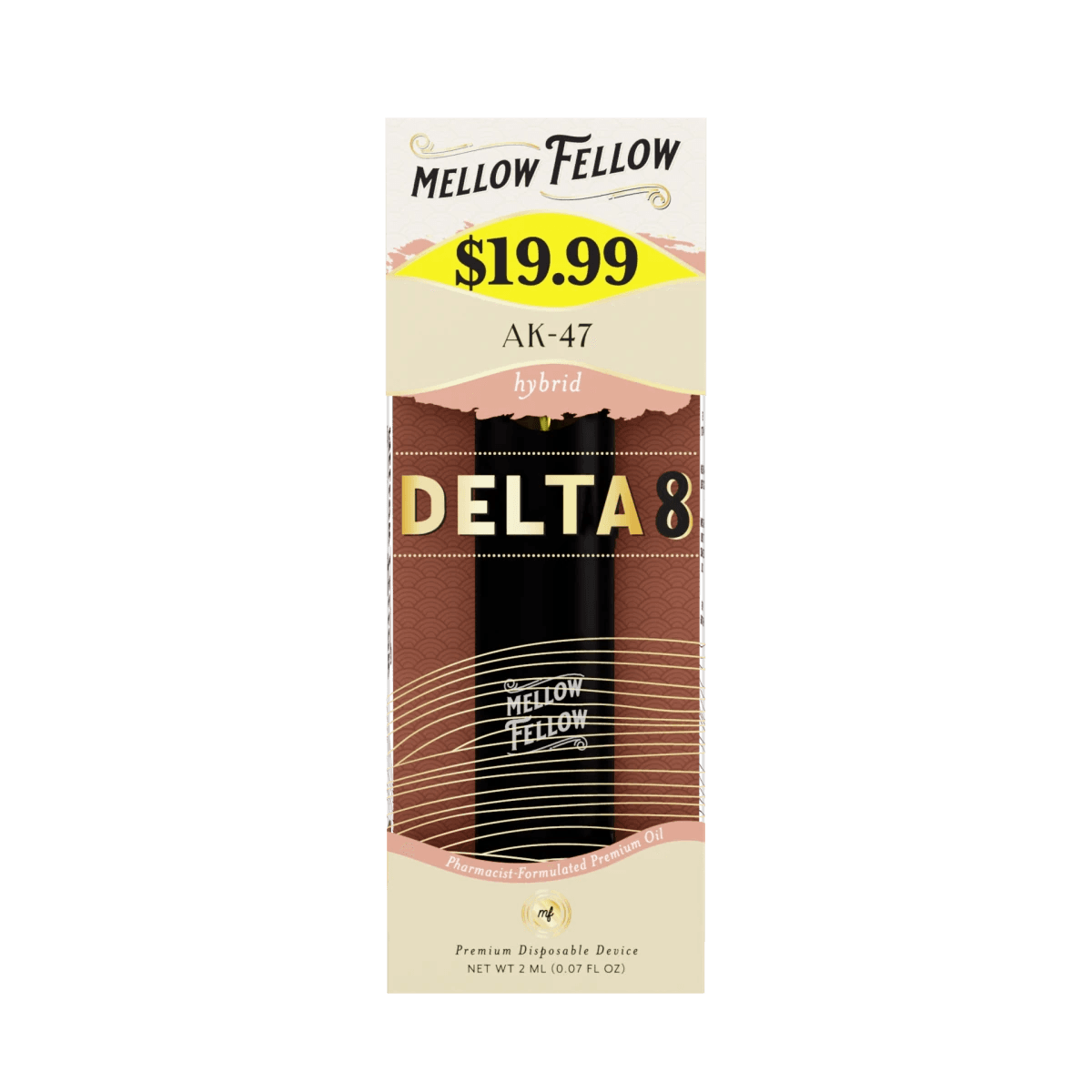 Delta 8 Premium 2ML Disposable Vape - AK - 47 26 (Hybrid) - Mellow Fellow