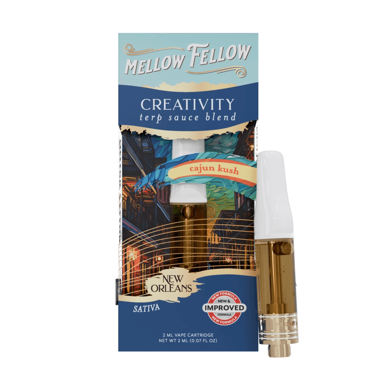Creativity Blend - Terp Sauce 2ml Vape Cartridge - Cajun Kush (Sativa) - Mellow Fellow