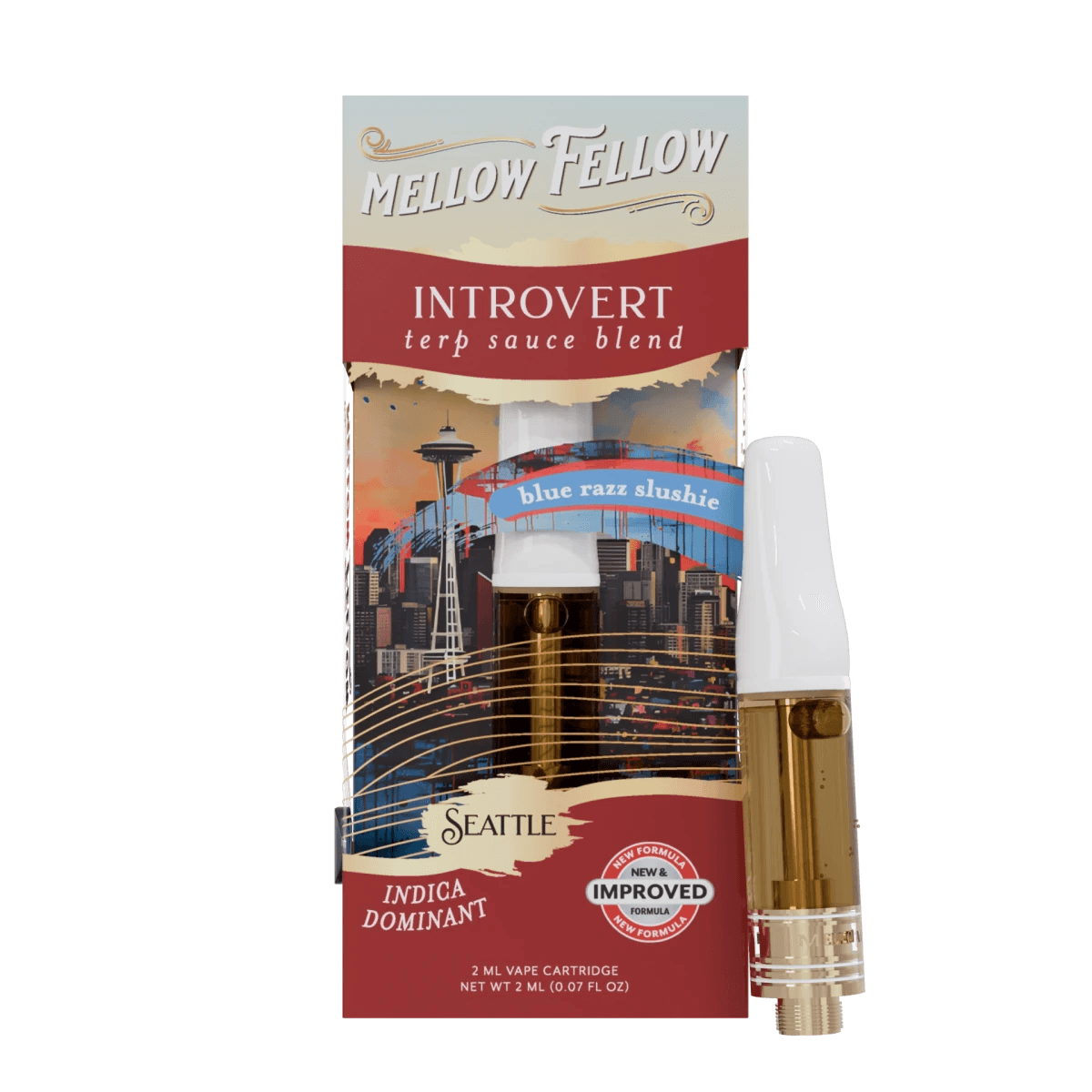 Introvert Blend - Terp Sauce 2ml Vape Cartridge - Blue Razz Slushie (Indica Dom) - Mellow Fellow