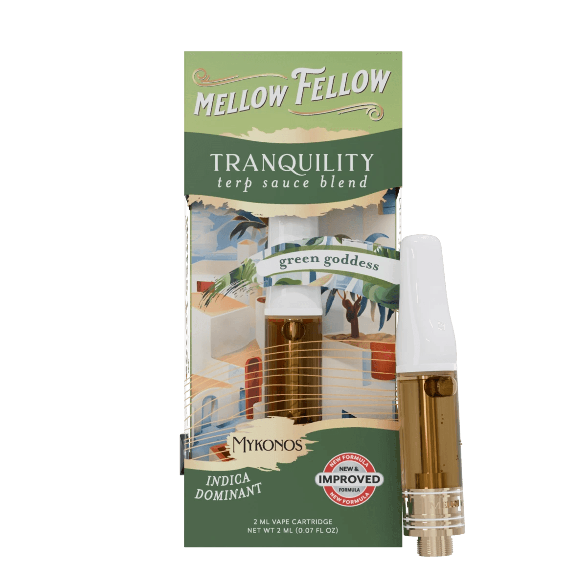 Tranquility Blend - Terp Sauce 2ml Vape Cartridge - Green Goddess (Indica Dom) - Mellow Fellow