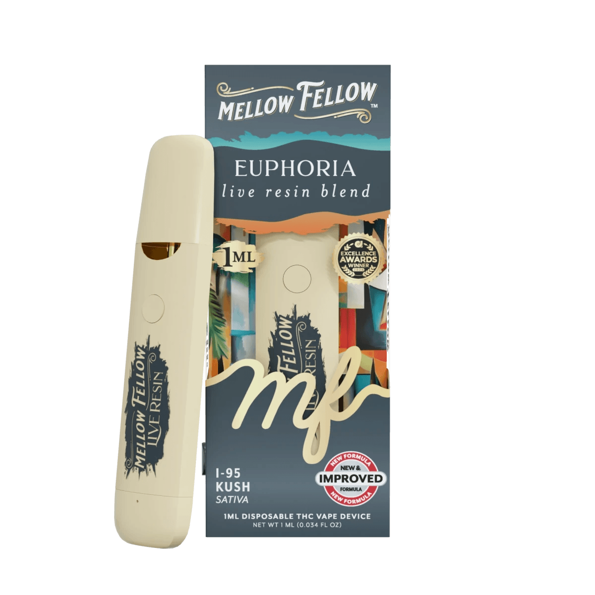 Euphoria Blend - Live Resin 1ml Disposable Vape - i-95 Kush (Sativa Dominant)
