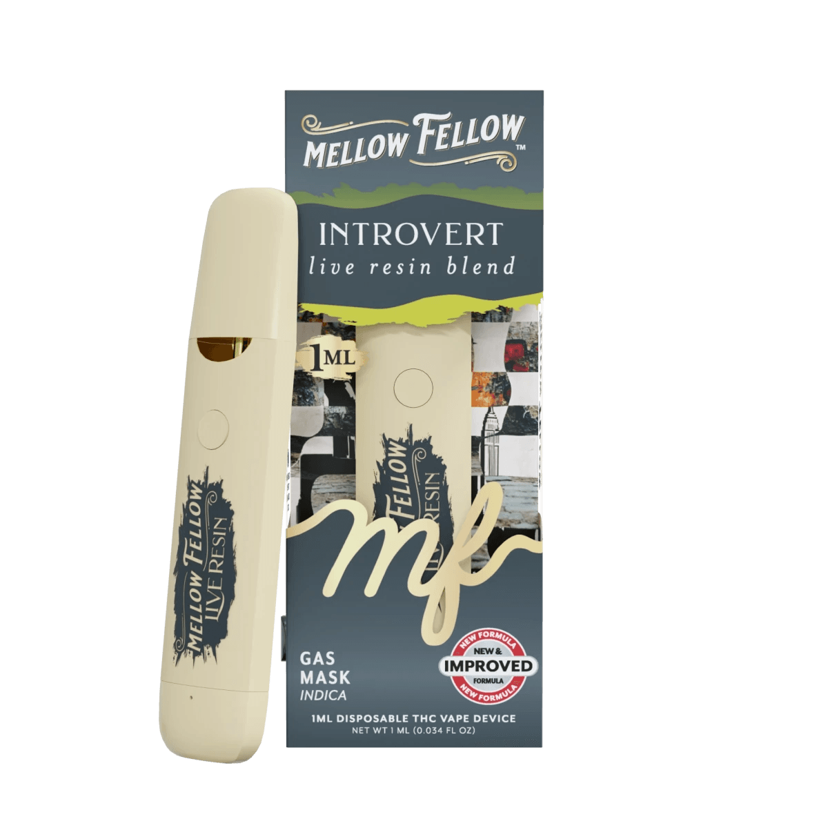 Introvert Blend - Live Resin 1ml Disposable Vape - Gas Mask (Indica)