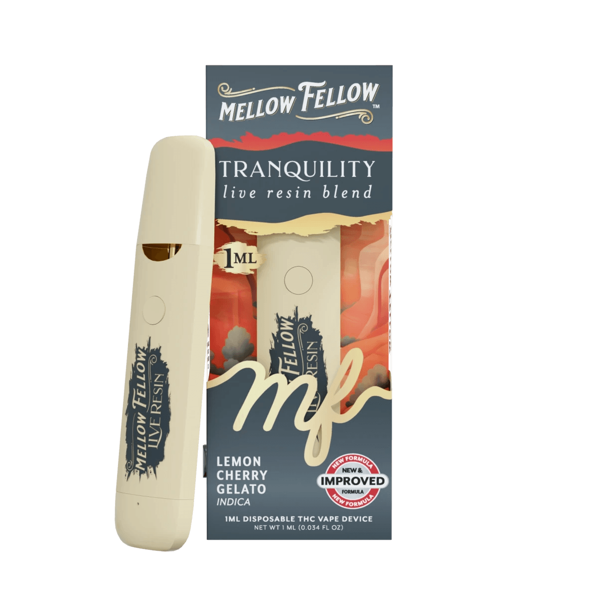 Tranquility Blend - Live Resin 1ml Disposable Vape - Lemon Cherry Gelato (Indica Dominant)