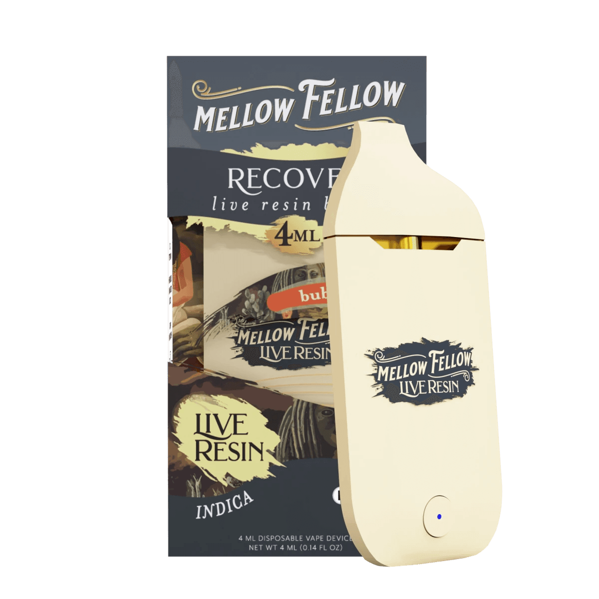 Recover Blend 4ml Live Resin Disposable Vape - Bubba Kush (Indica)