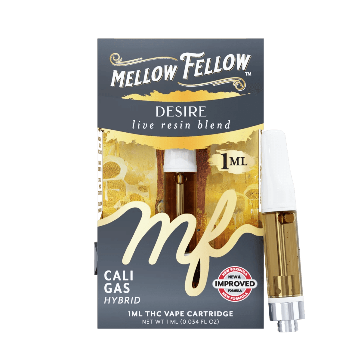 Desire Blend 1ml Live Resin Vape Cartridge - Cali Gas (Hybrid) - Mellow Fellow