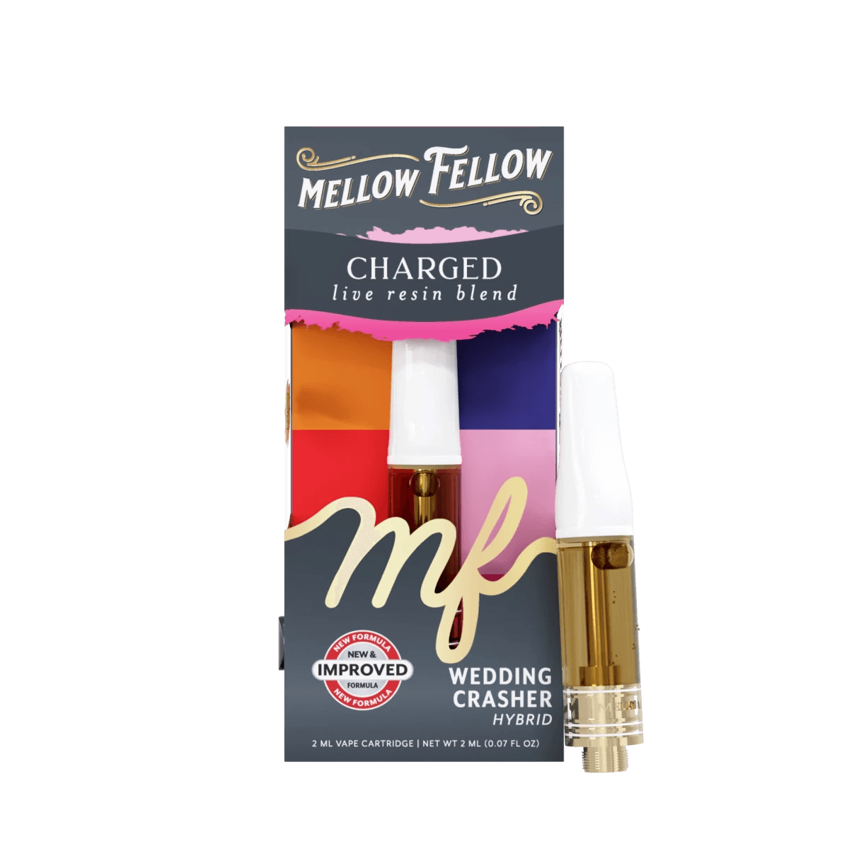 Charged Blend 2ml Live Resin Vape Cartridge - Wedding Crasher (Hybrid) - Mellow Fellow