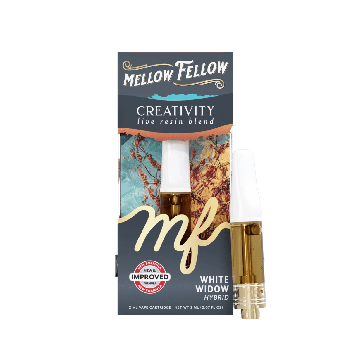 Creativity Blend 2ml Live Resin Vape Cartridge - White Widow (Hybrid) - Mellow Fellow