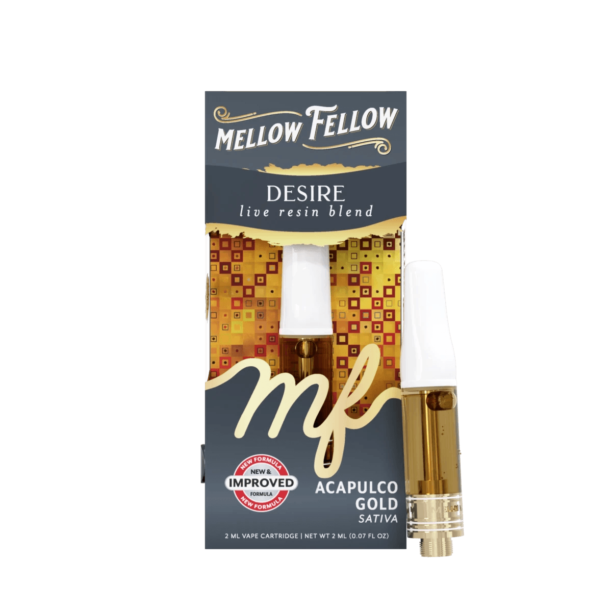 Desire Blend 2ml Live Resin Vape Cartridge - Acapulco Gold (Sativa) - Mellow Fellow
