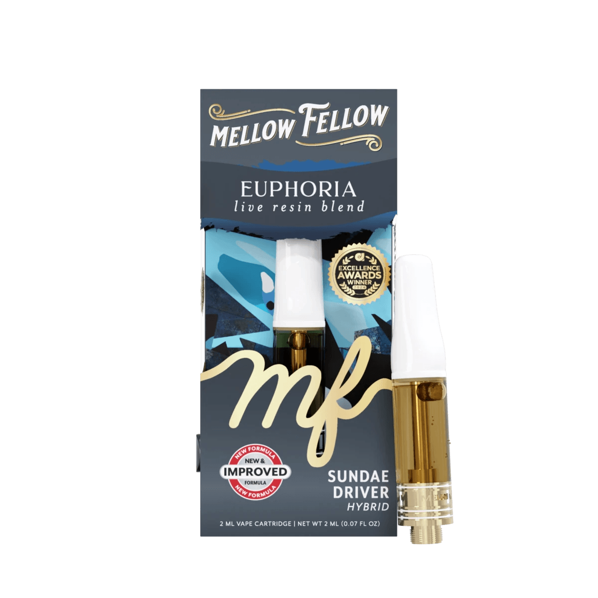 Euphoria Blend 2ml Live Resin Vape Cartridge - Sundae Driver (Hybrid) - Mellow Fellow