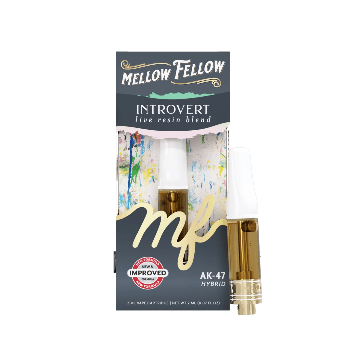 Introvert Blend 2ml Live Resin Vape Cartridge - AK - 47 (Hybrid) - Mellow Fellow
