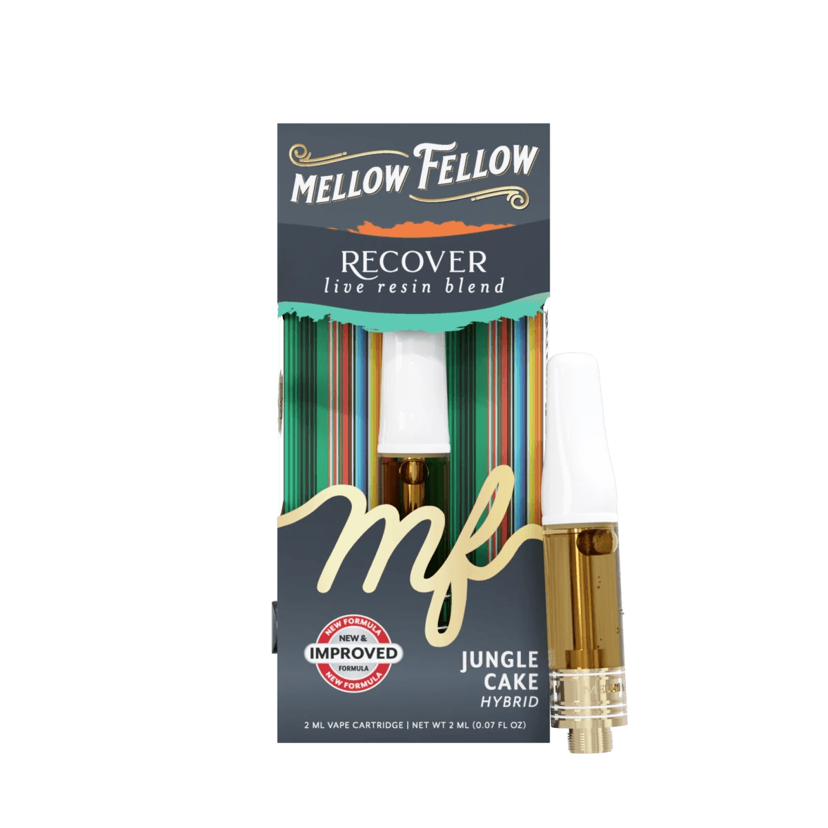 Recover Blend 2ml Live Resin Vape Cartridge - Jungle Cake (Hybrid) - Mellow Fellow