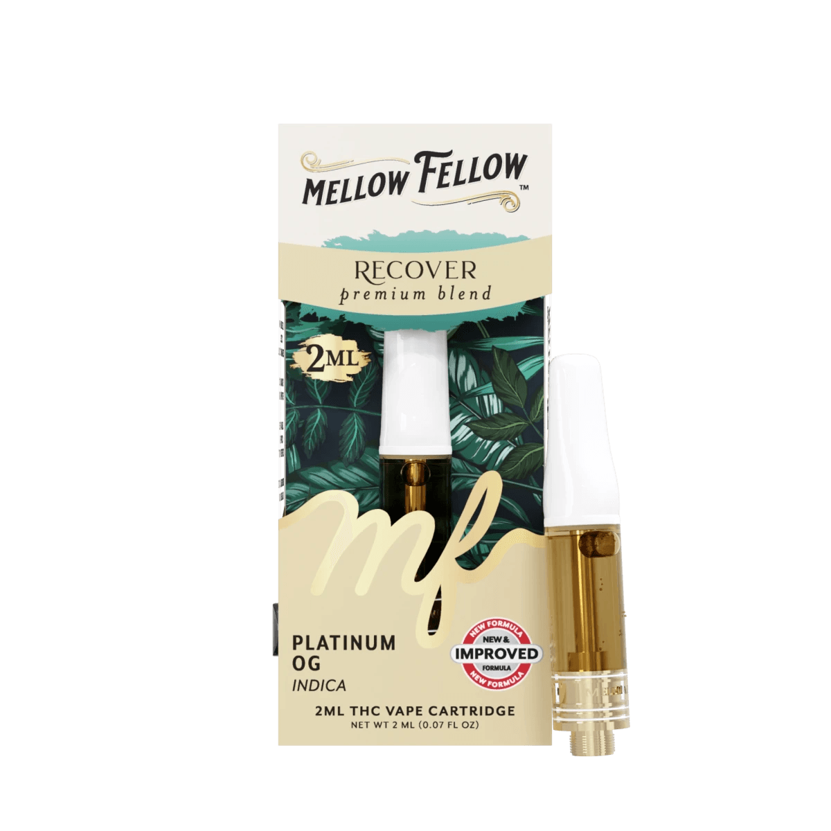 Recover Blend 2ml Vape Cartridge - Platinum OG (Indica) - Mellow Fellow