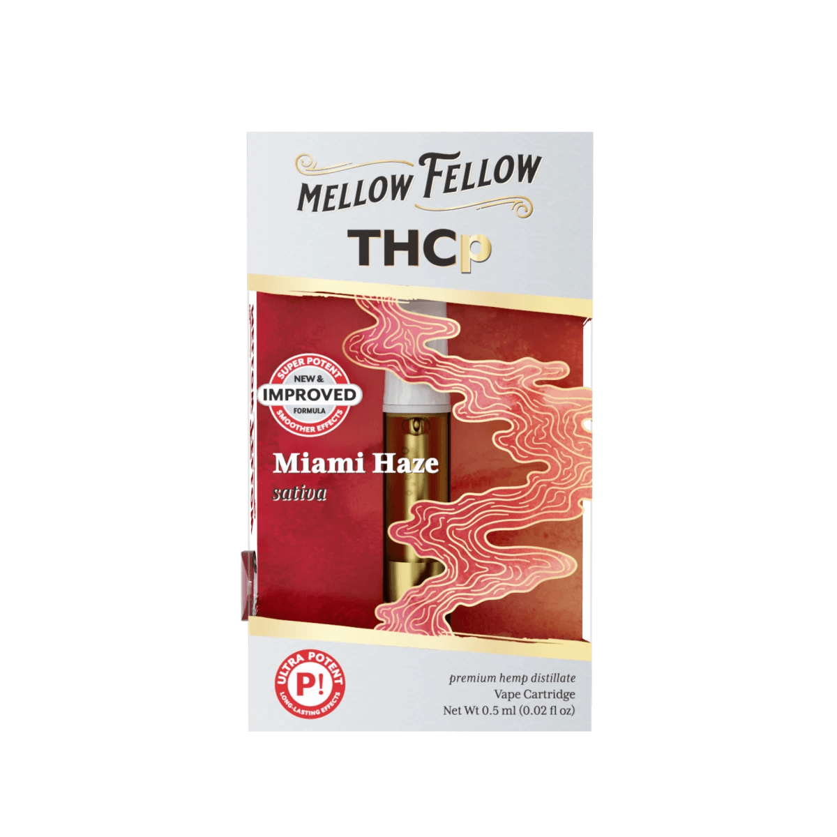 THCp 0.5ml Vape Cartridge - Miami Haze (Sativa) - Mellow Fellow