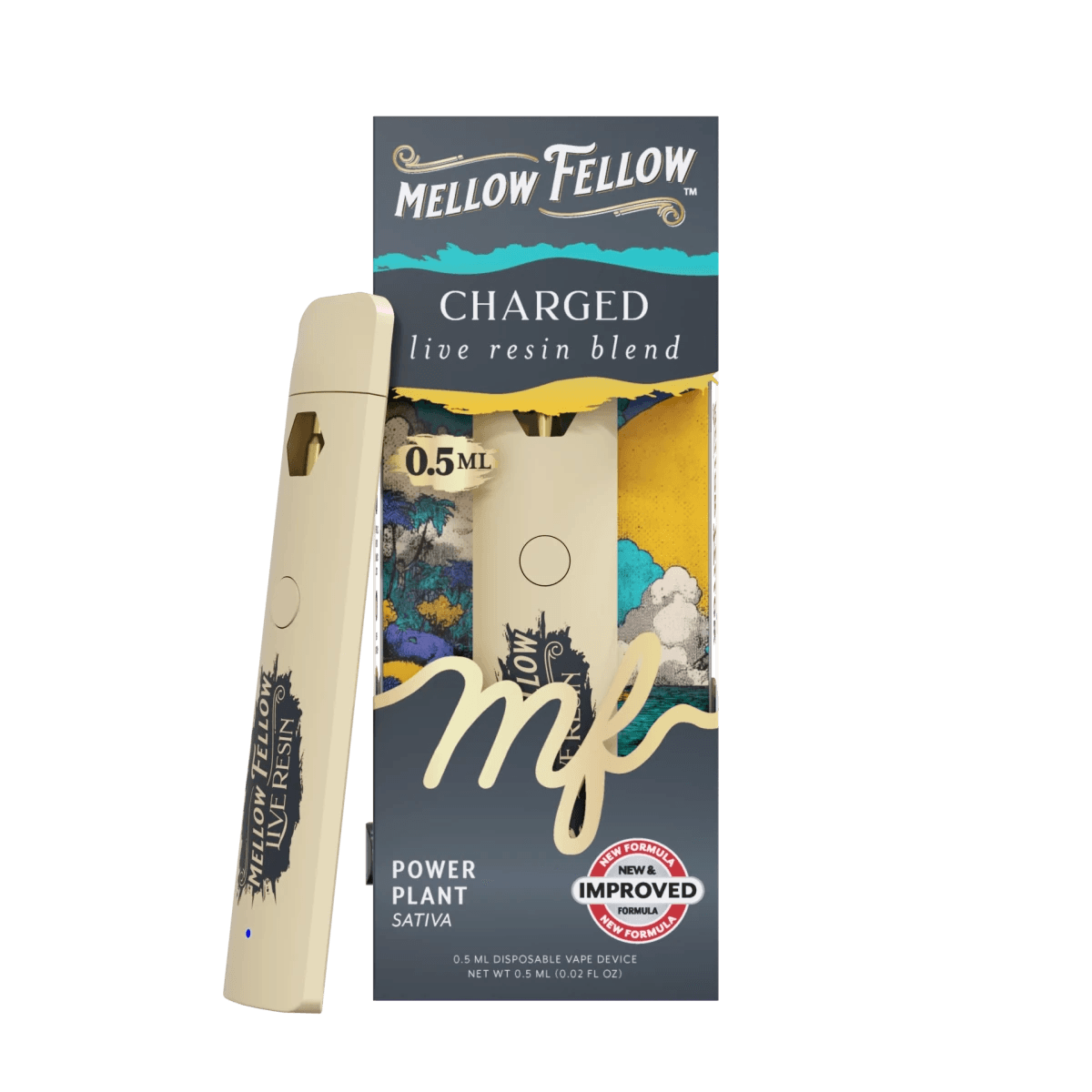 Charged Blend 0.5ml Live Resin Disposable Vape - Power Plant (Sativa)