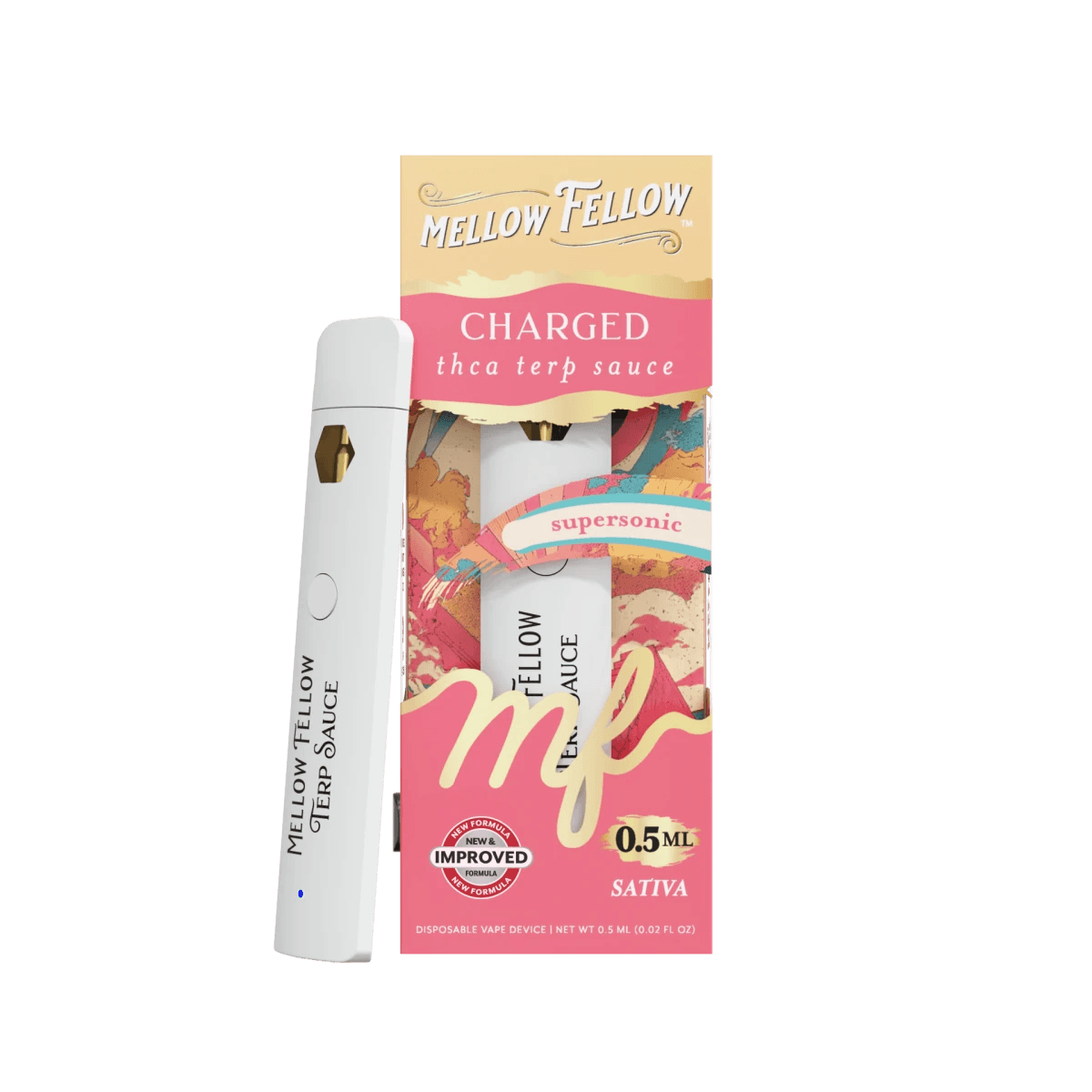 Charged Blend 0.5ml Terp Sauce Disposable Vape - Supersonic (Sativa) - Mellow Fellow