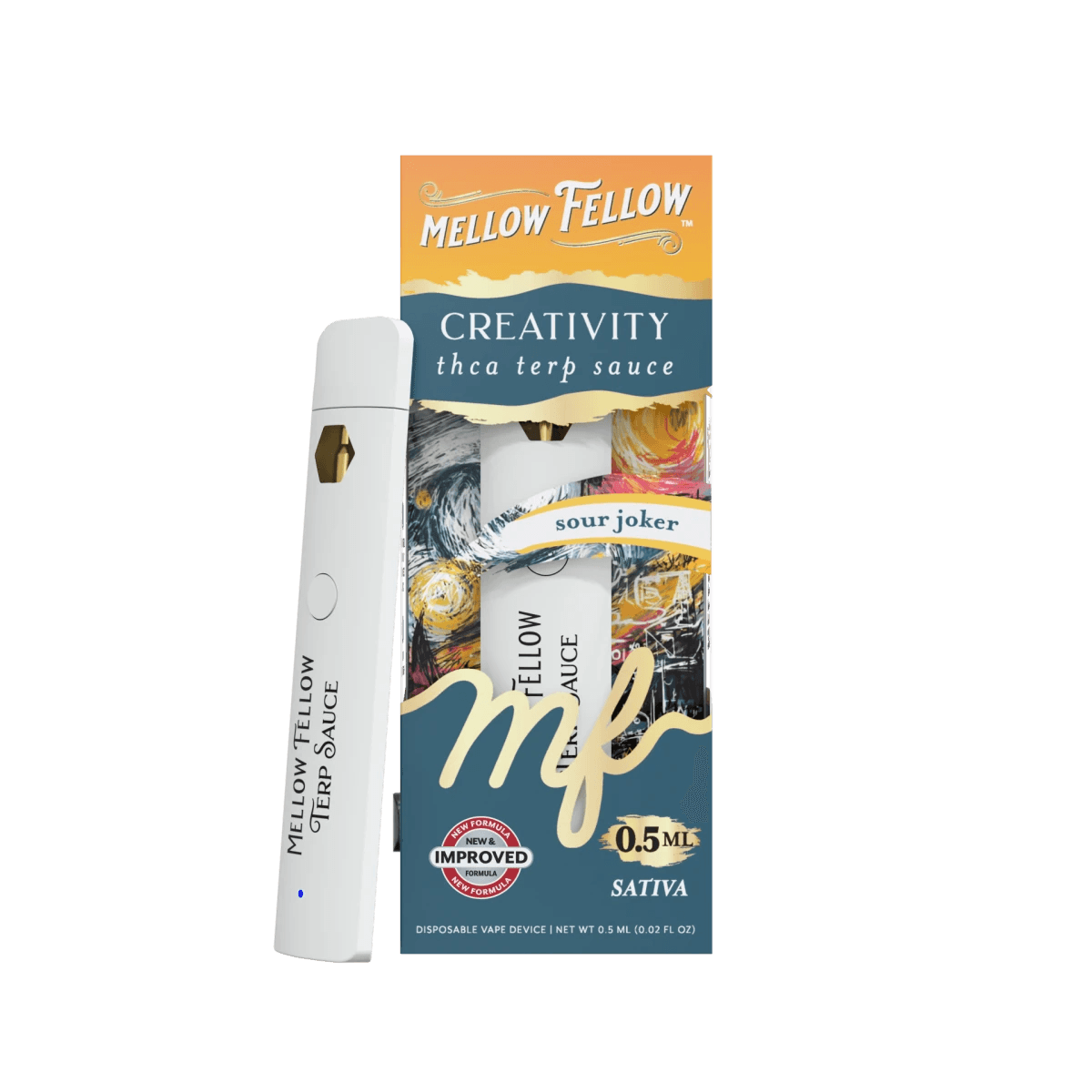 Creativity Blend 0.5ml Terp Sauce Disposable Vape - Sour Joker (Sativa) - Mellow Fellow