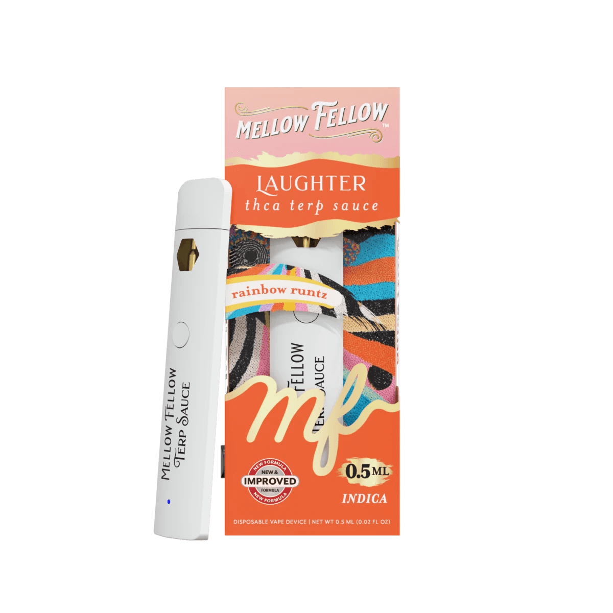 Laughter Blend 0.5ml Terp Sauce Disposable Vape - Rainbow Runtz (Indica) - Mellow Fellow