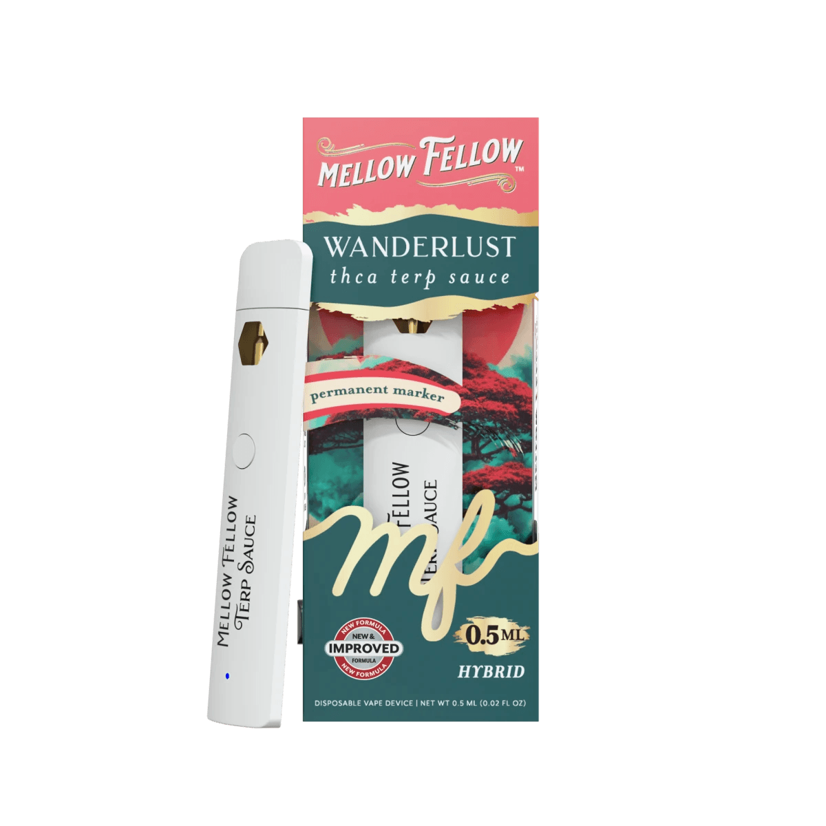 Wanderlust Blend 0.5ml Terp Sauce Disposable Vape - Permanent Marker (Hybrid) - Mellow Fellow